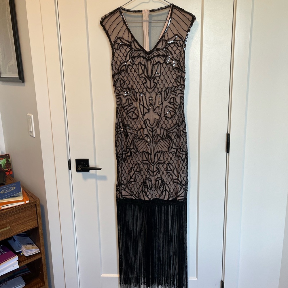 Pink and Black Flapper Dress